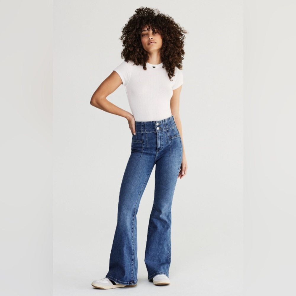 We The Free Jayde Flare Jeans Sunburst Blue Medium Wash Size 27